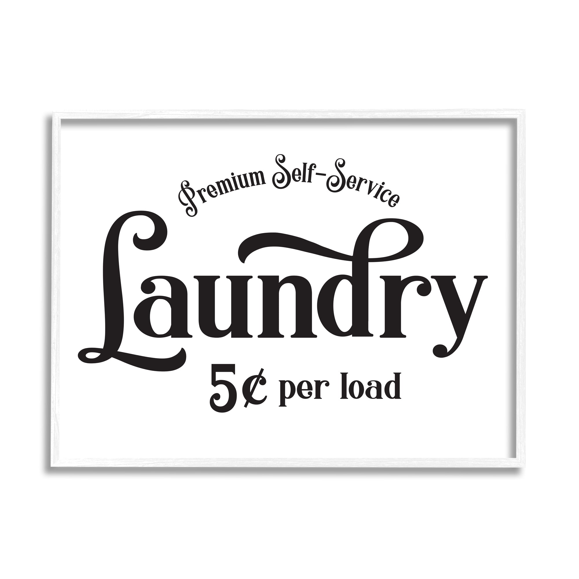 Stupell Industries Premium Laundry Sign Vintage Advertisement Minimal Typography, 24 x 30, Designed by Lettered and Lined