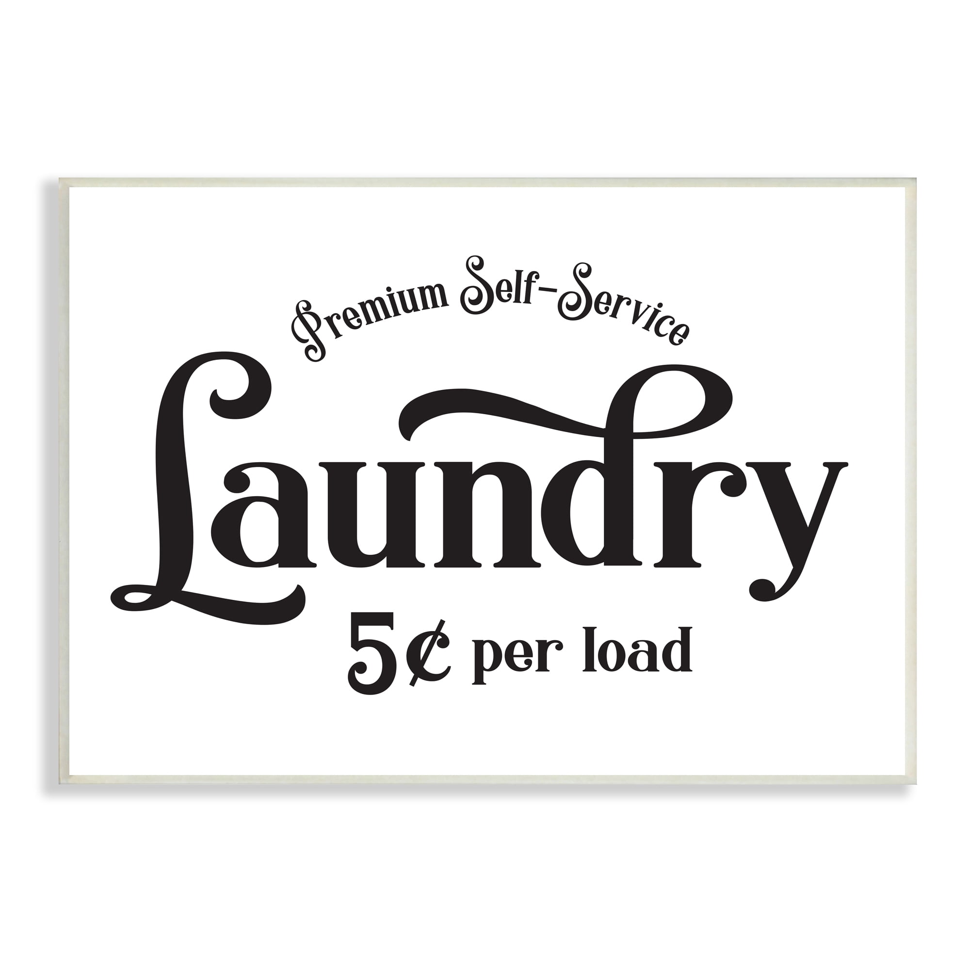Stupell Industries Premium Laundry Sign Vintage Advertisement Minimal Typography Graphic Art Unframed Art Print Wall Art, 10x15, by Lettered and Lined