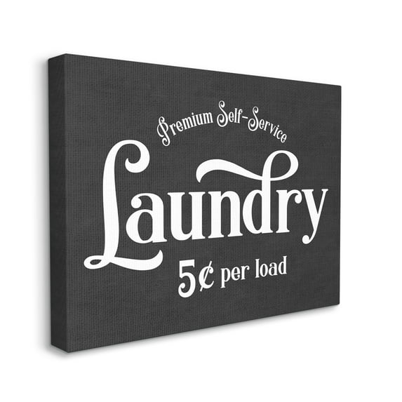 Stupell Industries Premium Self-Service Laundry Vintage Advertisement Sign, 30 x 40, Designed by Lettered and Lined