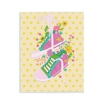 Stupell Industries Preppy Floral Sneakers Fashion Painting Unframed Art Print Wall Art, 11 x 14