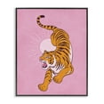 thumbnail image 1 of Stupell Industries Preppy Roaring Tiger Animals Painting Black Framed Art Print Wall Art, 16 x 20, 1 of 2