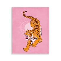 Stupell Industries Preppy Roaring Tiger Animals Painting Unframed Art Print Wall Art, 11 x 14