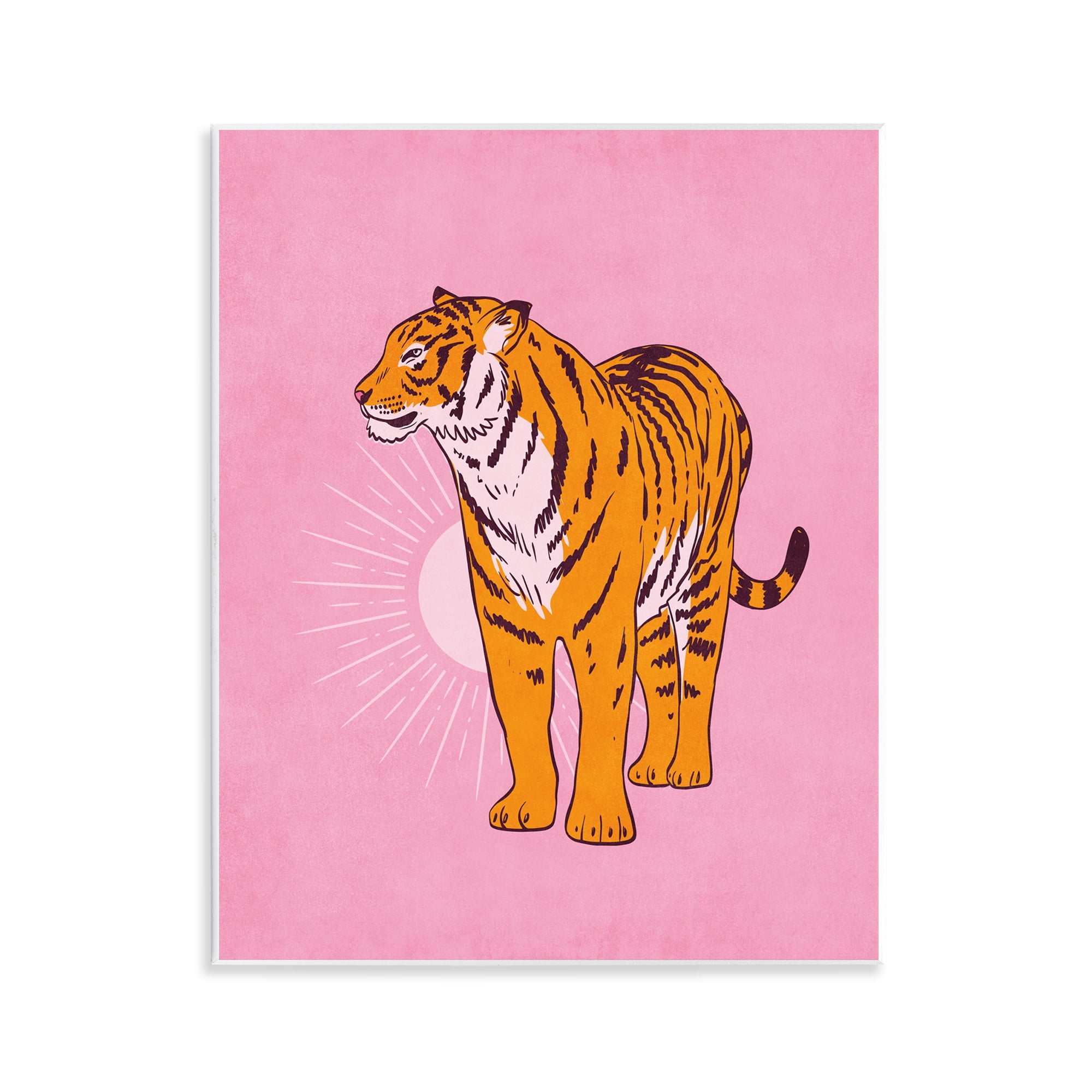 Stupell Industries Preppy Tiger Standing Animals Painting Unframed Art Print Wall Art, 11 x 14
