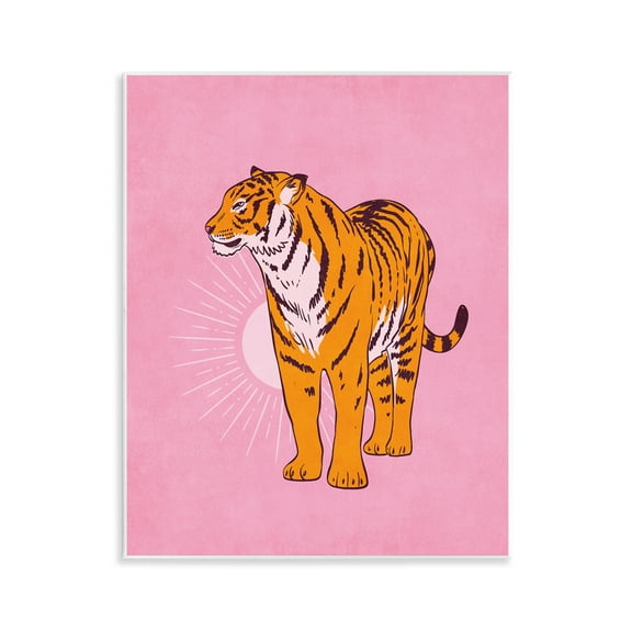 Stupell Industries Preppy Tiger Standing Animals Painting Unframed Art Print Wall Art, 11 x 14
