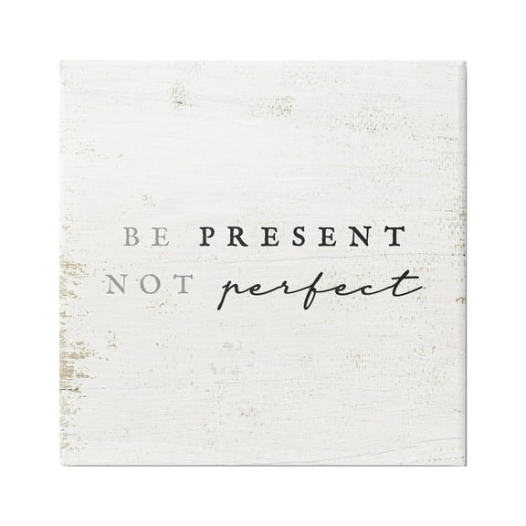 Stupell Industries Present Not Perfect Rustic Inspirational Painting Gallery Wrapped Canvas Print Wall Art, 17 x 17