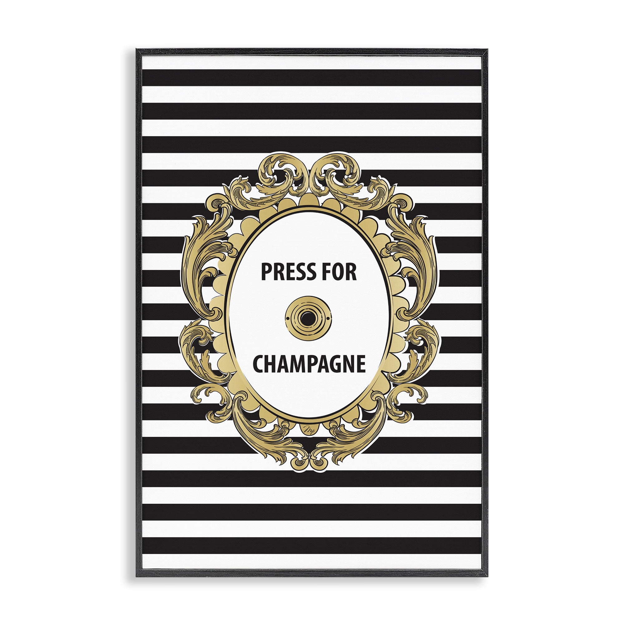 Stupell Industries Press For Champagne Celebration Black Framed Giclee Art, design by Martina Pavlova