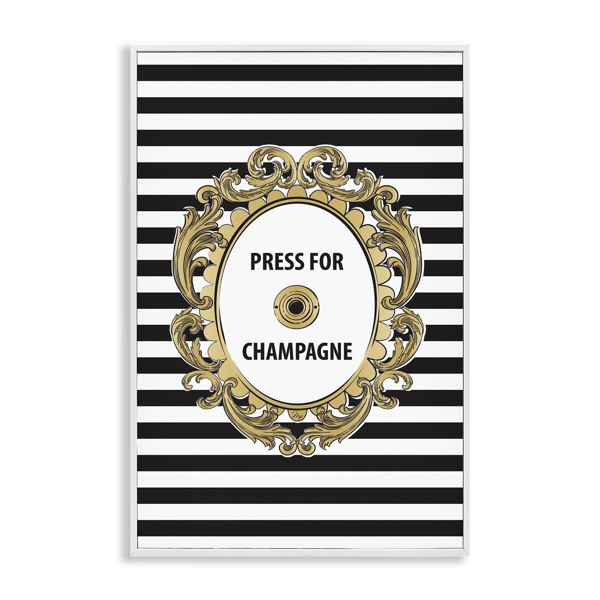 Stupell Industries Press For Champagne Celebration White Framed Giclee Art, design by Martina Pavlova