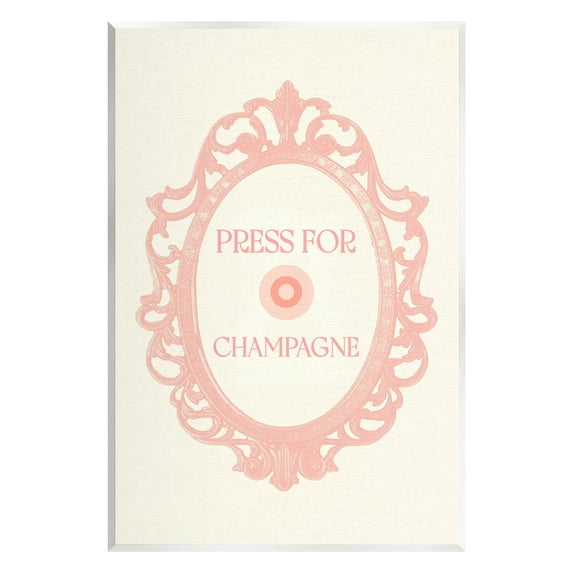 Stupell Industries Press For Champagne Food & Beverage Painting Unframed Art Print Wall Art, 13 x 19