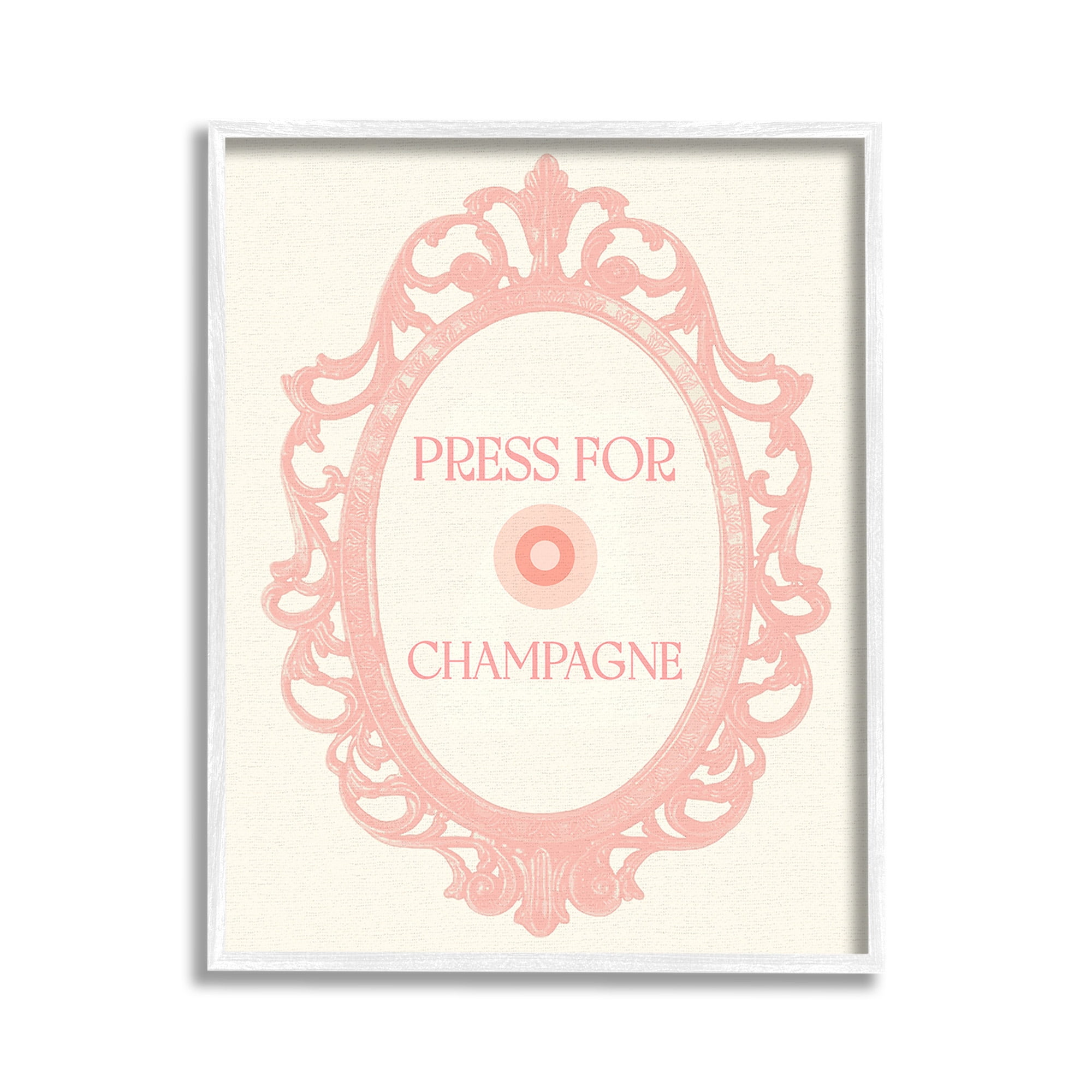 Stupell Industries Press For Champagne Food & Beverage Painting White Framed Art Print Wall Art, 11 x 14