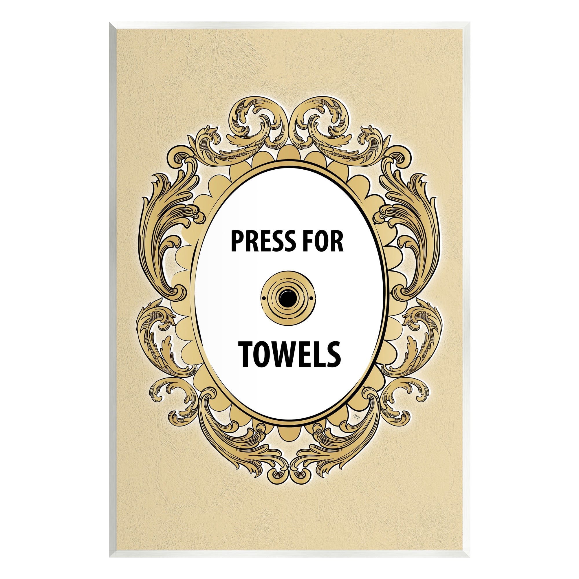 Stupell Industries Press For Towels Ornate Bell Typography Painting Unframed Art Print Wall Art
