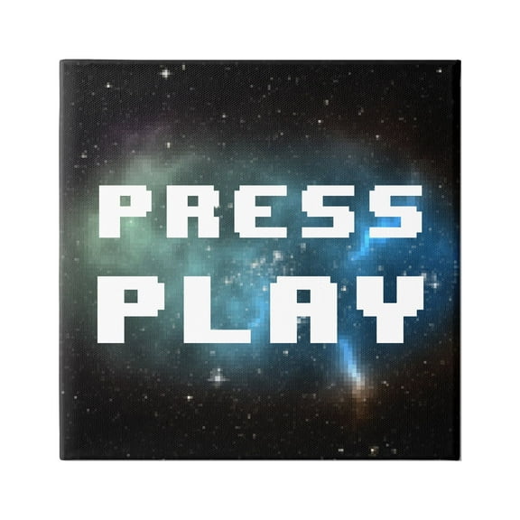 Stupell Industries Press Play Nebula Abstract Painting Gallery Wrapped Canvas Art Print Wall Art, 17 x 17