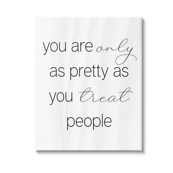 Stupell Industries Pretty As You Treat People Inspirational Painting Gallery Wrapped Canvas Art Print Wall Art, 16 x 20