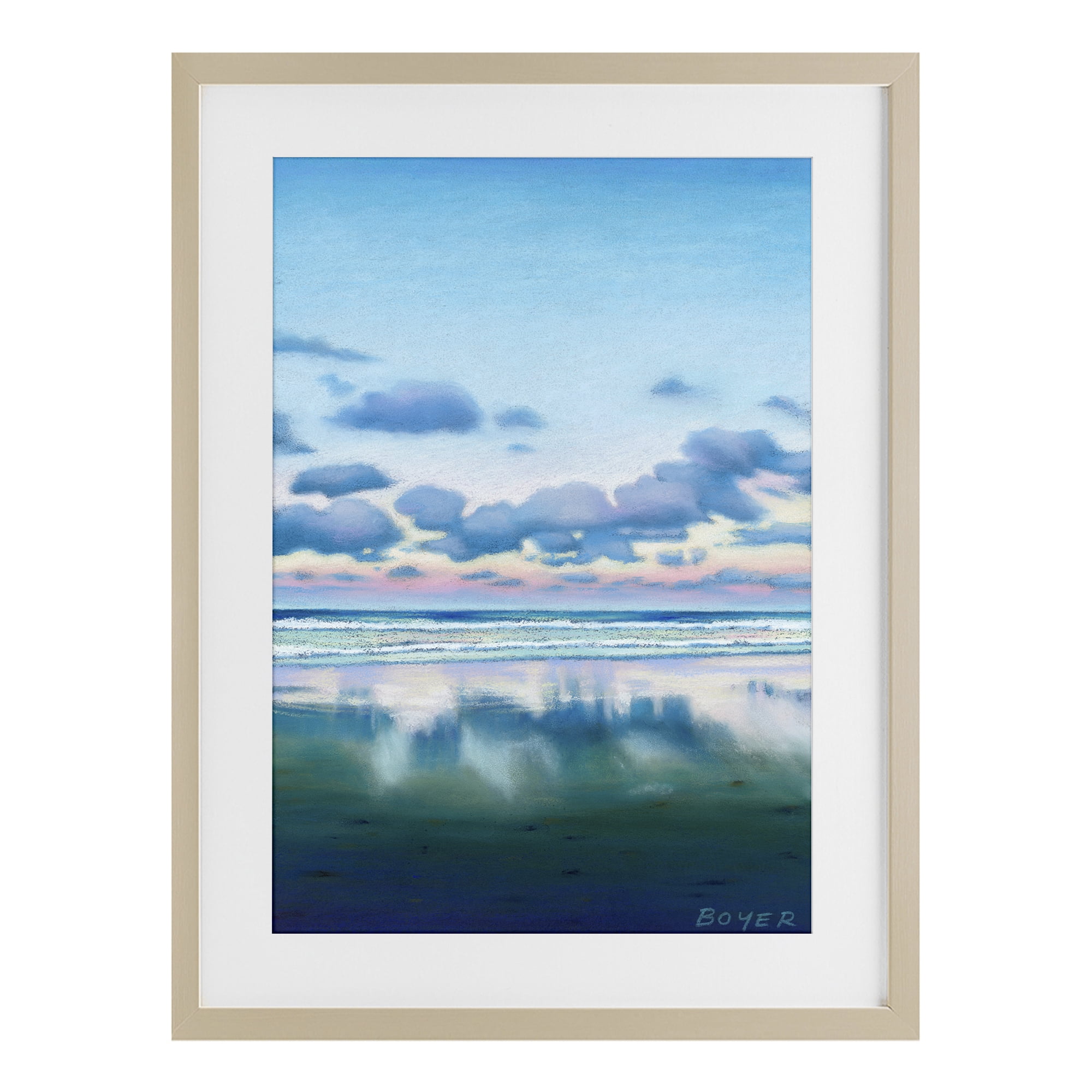 Stupell Industries Pretty Azure Cloud Reflection Birch Framed Print Under Glass, design by Susy Boyer