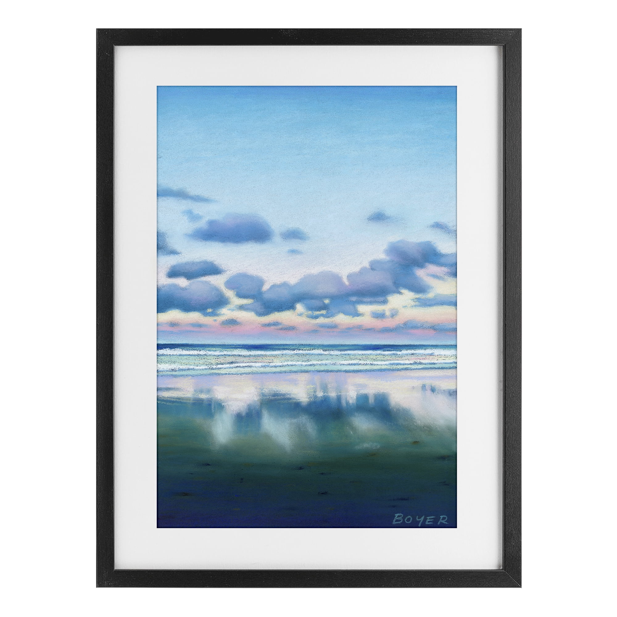 Stupell Industries Pretty Azure Cloud Reflection Black Framed Print Under Glass, design by Susy Boyer
