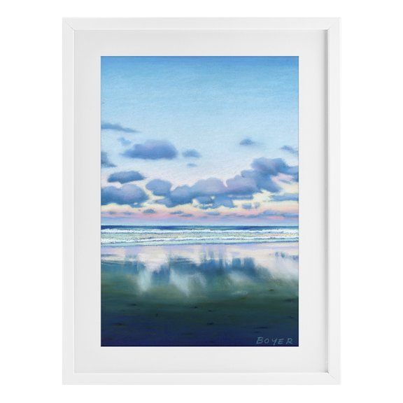 Stupell Industries Pretty Azure Cloud Reflection White Framed Print Under Glass, design by Susy Boyer