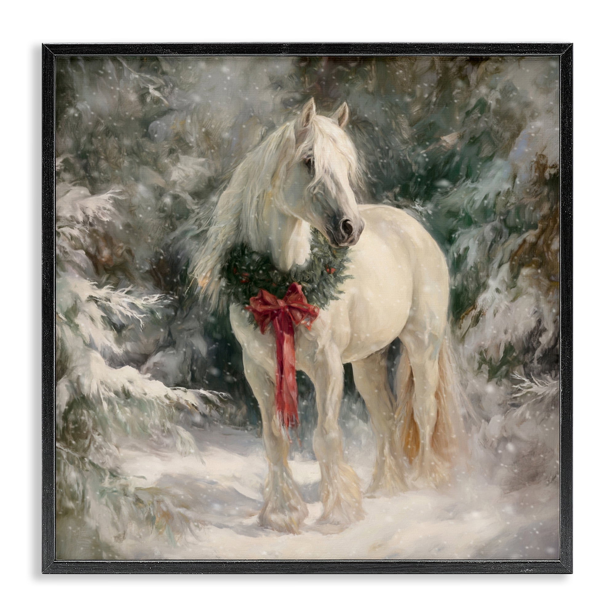Stupell Industries Pretty Christmas Mare Black Framed Giclee Art, design by Tina LeCour