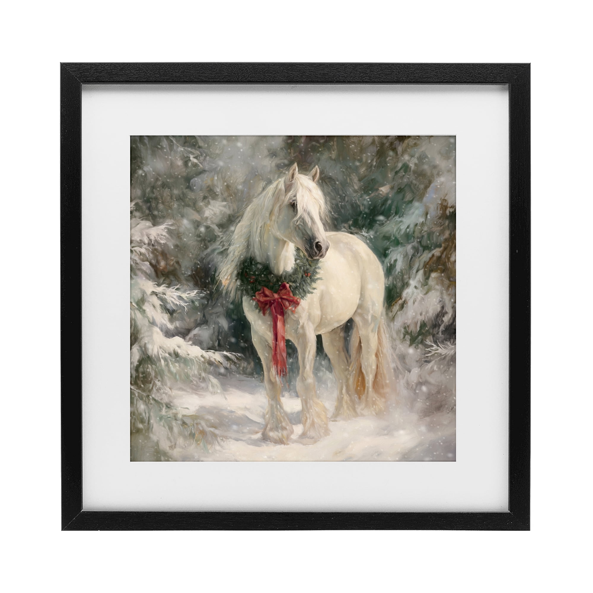 Stupell Industries Pretty Christmas Mare Black Framed Print Under Glass, design by Tina LeCour