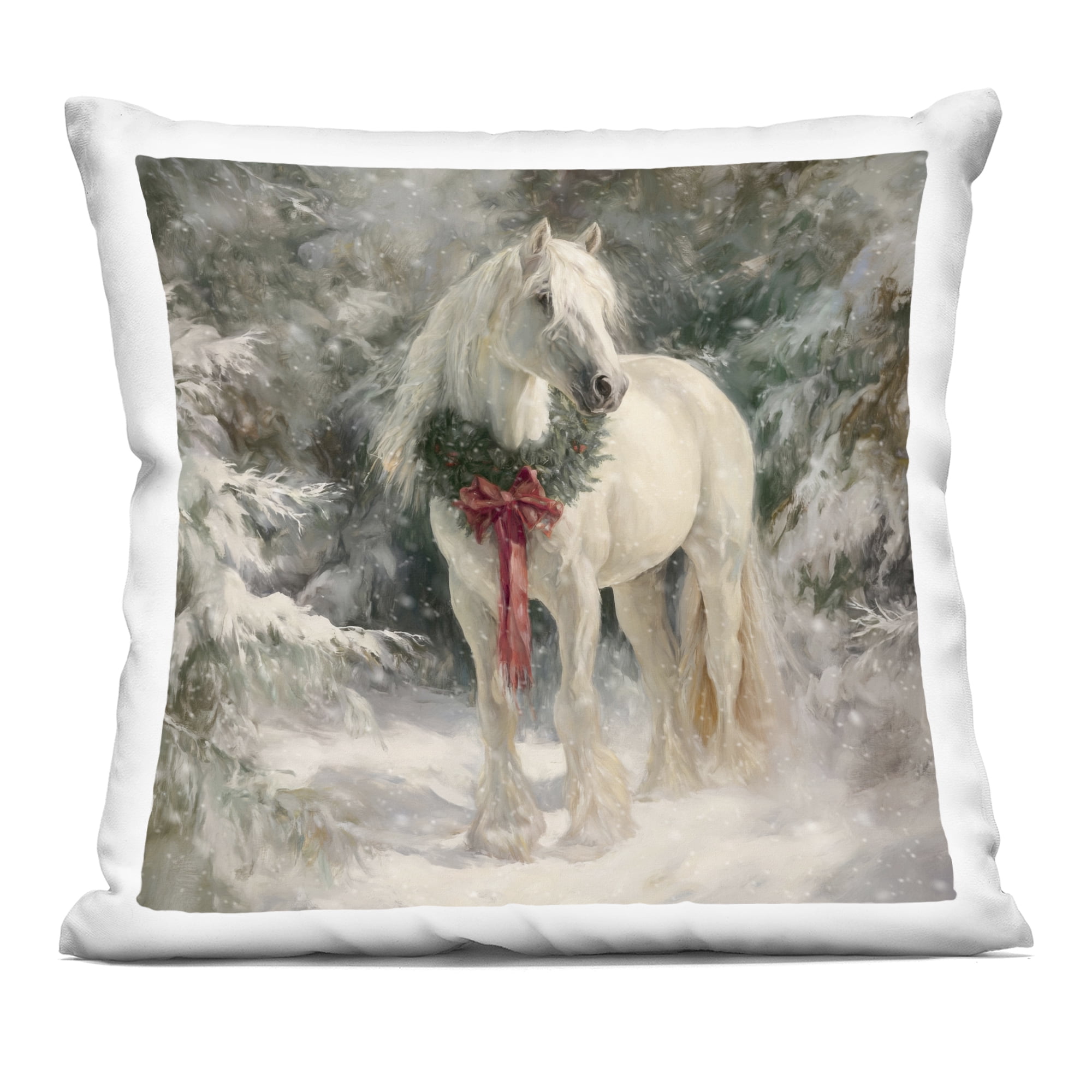 Stupell Industries Pretty Christmas Mare Decorative Printed Throw Pillow, design by Tina LeCour