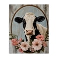 thumbnail image 1 of Stupell Industries Pretty Floral Cow Portrait Canvas Wall Art design by Petal Prints Design, 20 x 16, 1 of 7