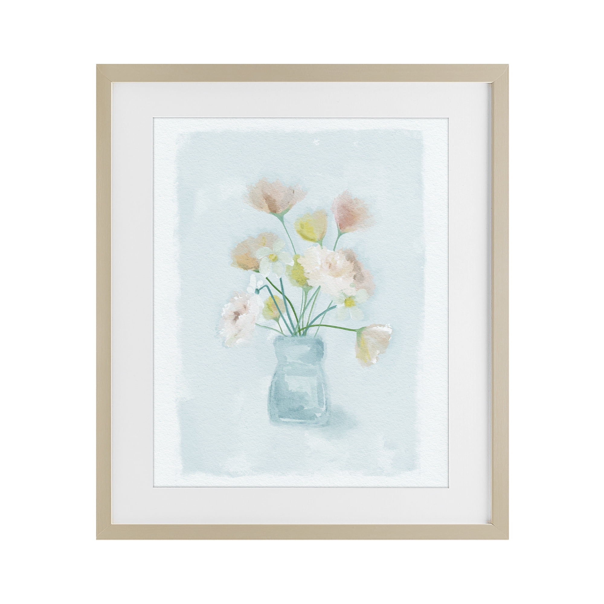 Stupell Industries Pretty Florals in Vase Birch Framed Print Under Glass, design by Leah Straatsma