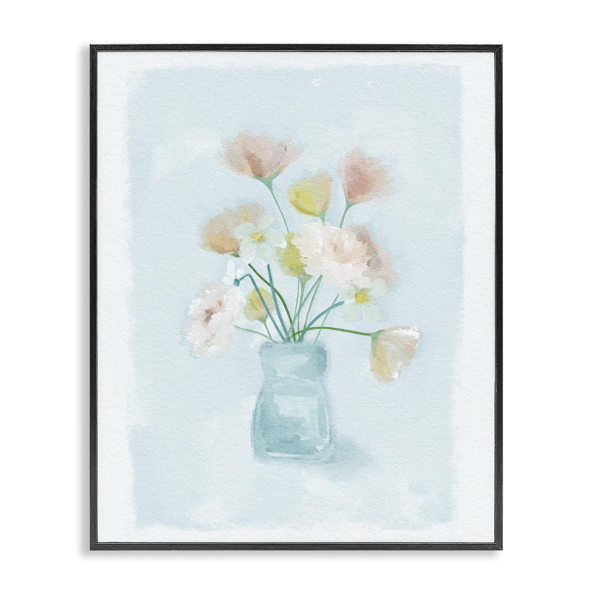 Stupell Industries Pretty Florals in Vase Black Framed Giclee Art, design by Leah Straatsma