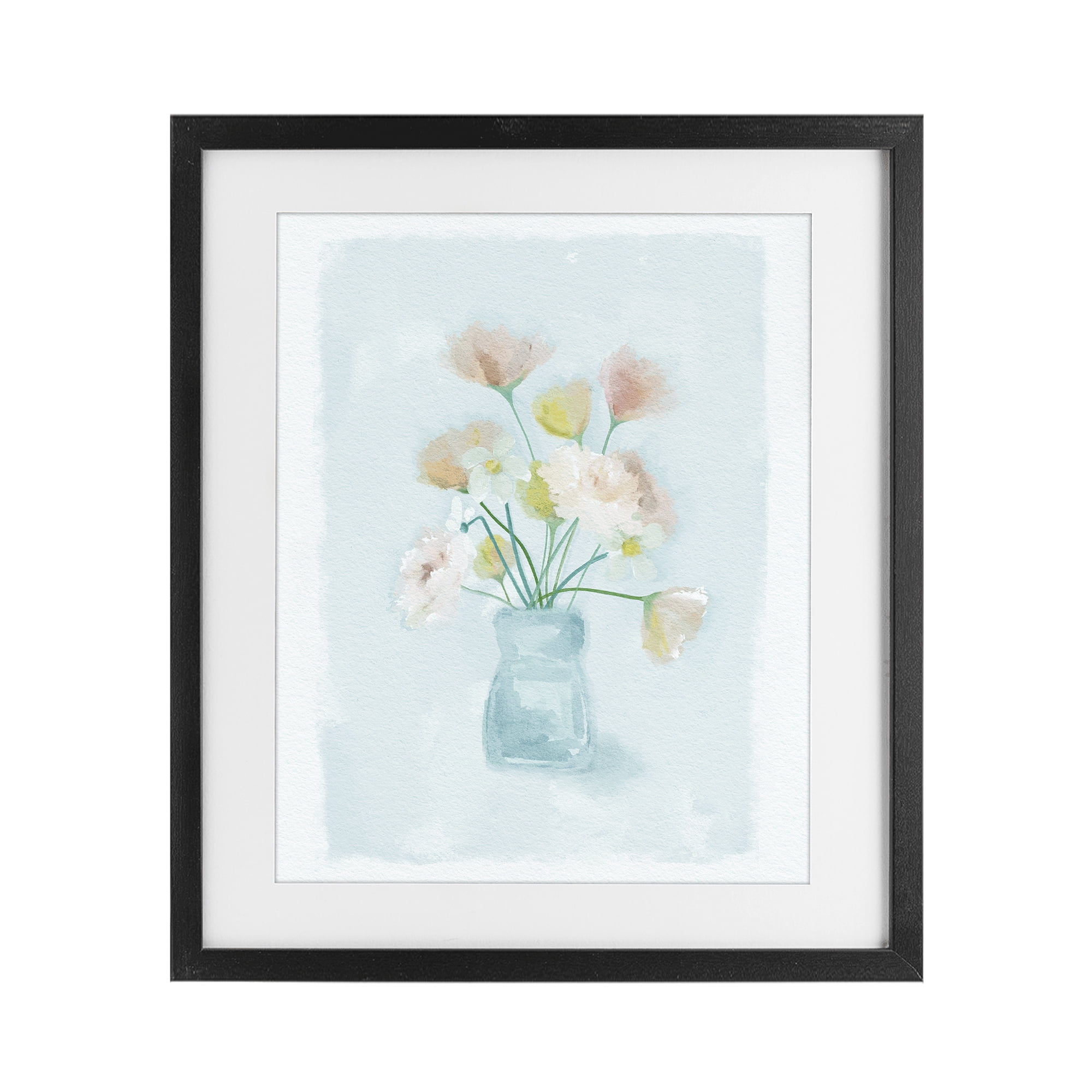 Stupell Industries Pretty Florals in Vase Black Framed Print Under Glass, design by Leah Straatsma