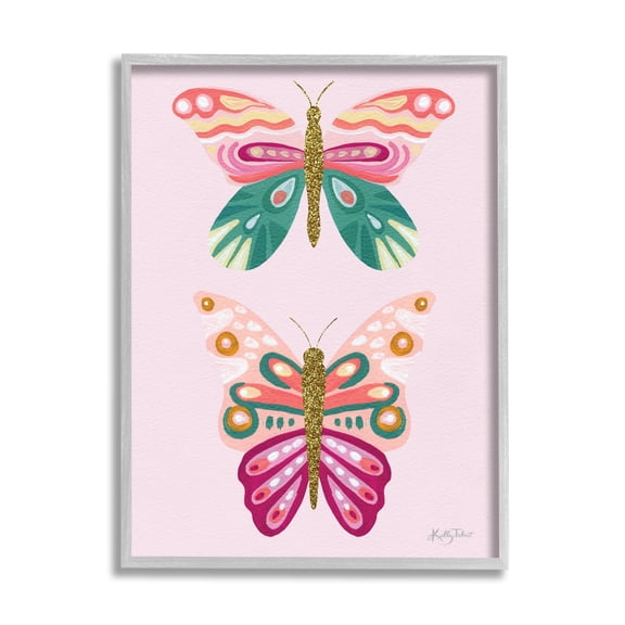 Stupell Industries Pretty Glittery Butterflies Collage Pattern Glam Detail , 11 x 14, Design by Kelley Talent