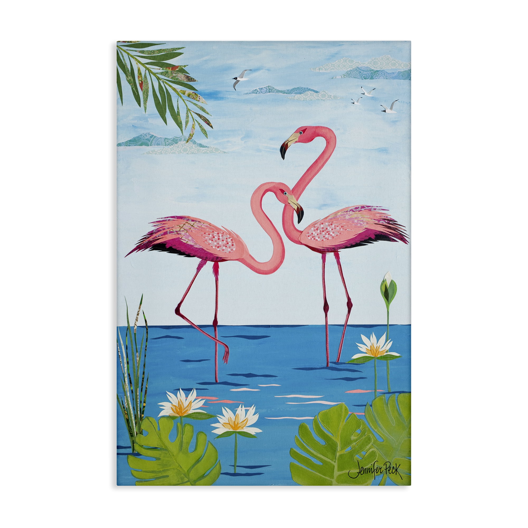 Stupell Industries Pretty In Pink Flamingos Animals & Insects Painting Gallery Wrapped Canvas Art Print Wall Art, 24 x 36
