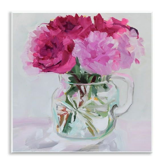 Stupell Industries Pretty In Pink Peonies Plants & Flowers Painting Unframed Art Print Wall Art, 12 x 12