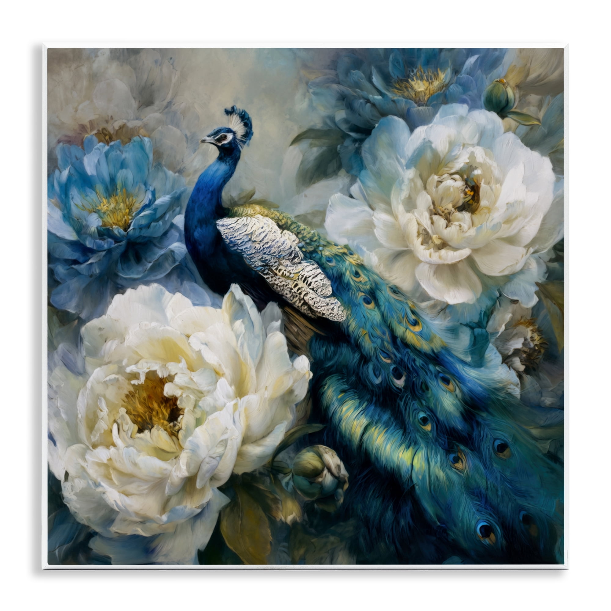 Stupell Industries Pretty Peacock with Roses Wall Plaque Art, design by Tina LeCour