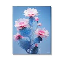 Stupell Industries Prickly Cactus Flowers Botanical & Floral Painting Gallery Wrapped Canvas Art Print Wall Art, 16 x 20