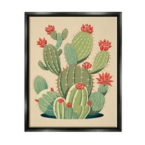 Stupell Industries Prickly Pear Cactus Botanicals Botanical & Floral Painting Black Floater Framed Art Print Wall Art