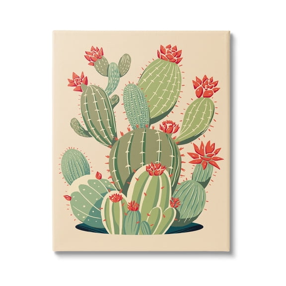 Stupell Industries Prickly Pear Cactus Botanicals Botanical & Floral Painting Gallery Wrapped Canvas Print Wall Art