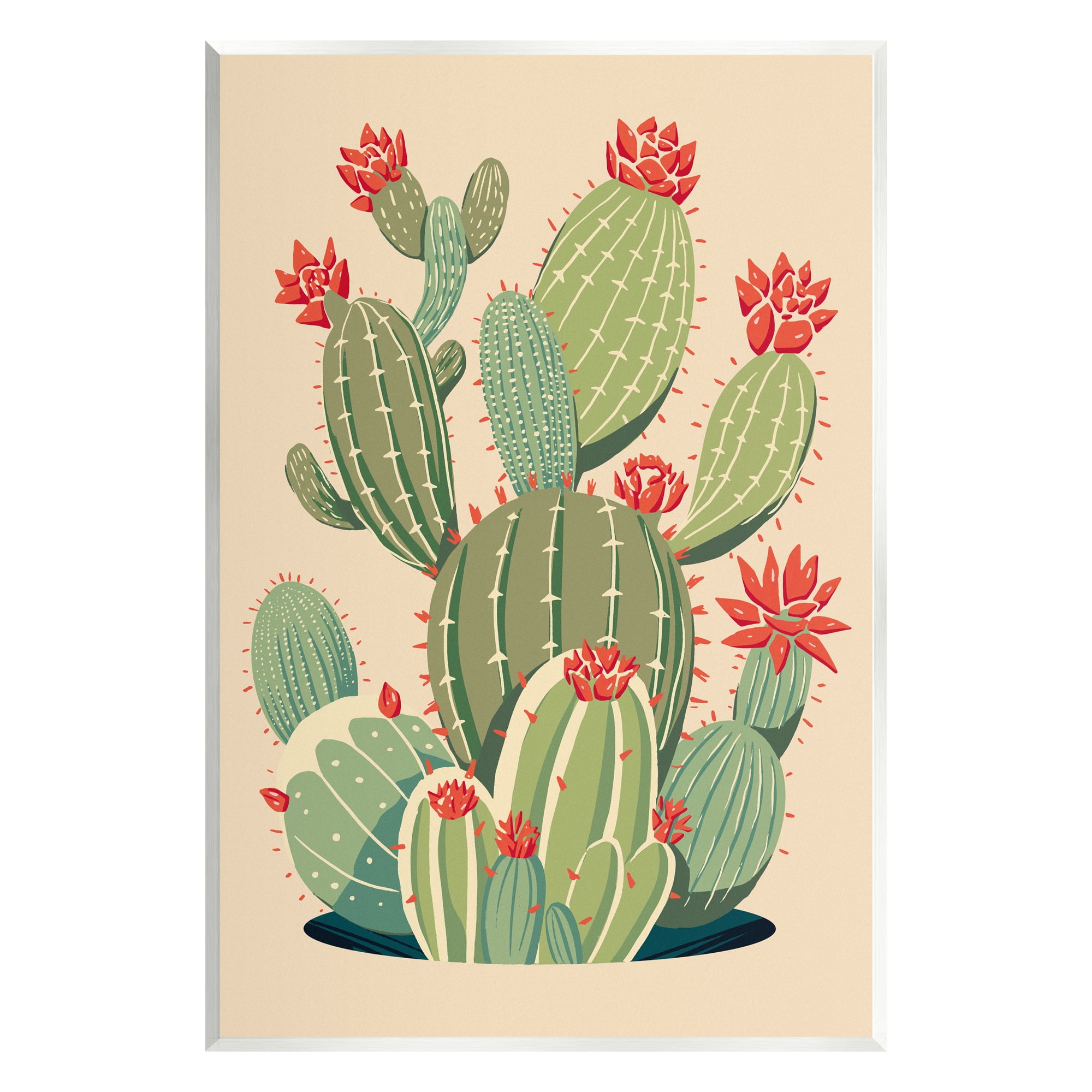 Stupell Industries Prickly Pear Cactus Botanicals Botanical & Floral Painting Unframed Art Print Wall Art