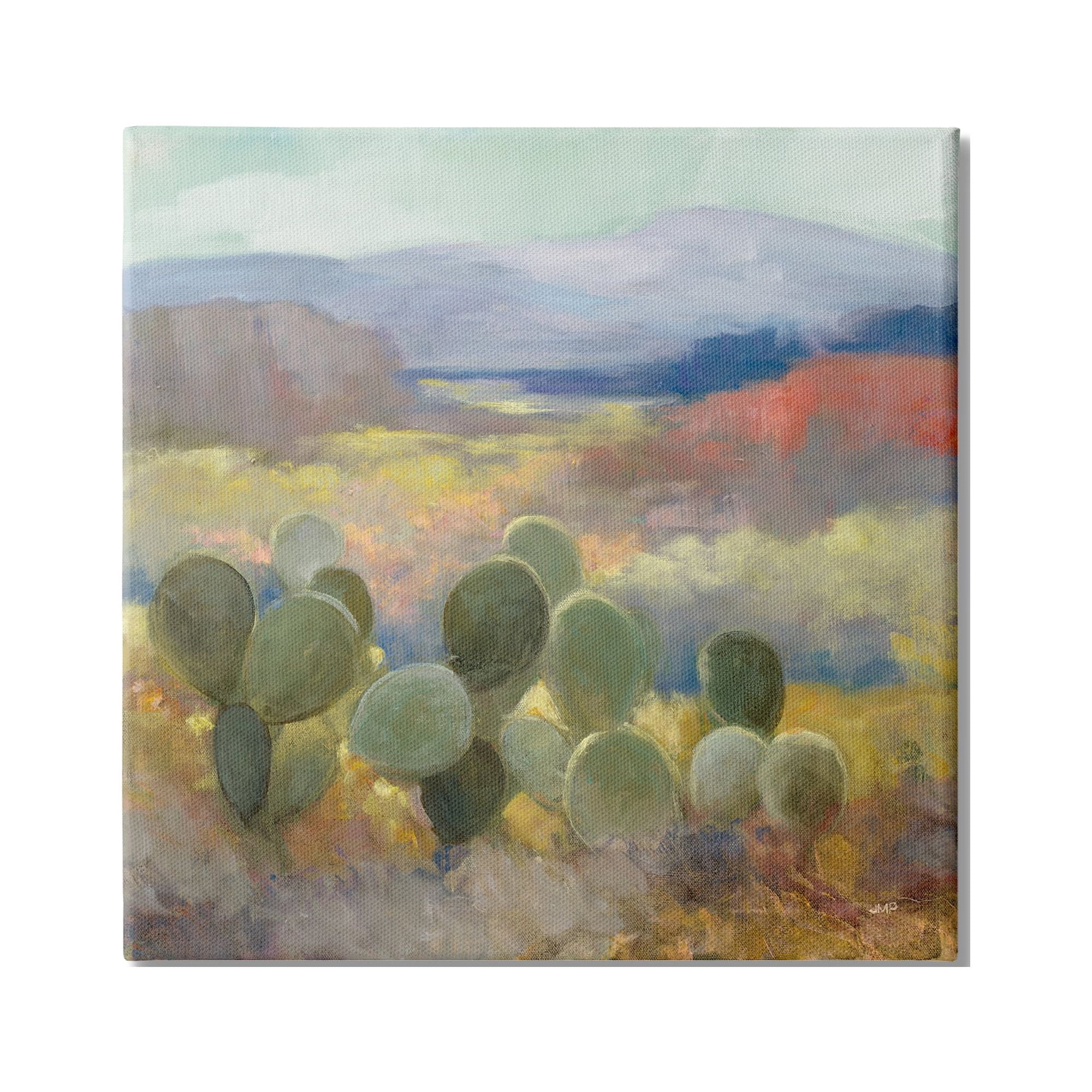Stupell Industries Prickly Pear Cactus Plant Soft Desert Canyon Landscape, 30 x 30,Design by Julia Purinton