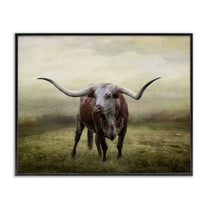 Stupell Industries Pride Of The Longhorn Animals & Insects Photography Black Framed Art Print Wall Art, 14 x 11