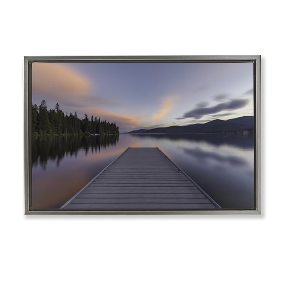 Stupell Industries Coastal Priest Lake Stacked Pink Gray Floating Frame Canvas Art, 31 x 21, by Jeff Poe Photography