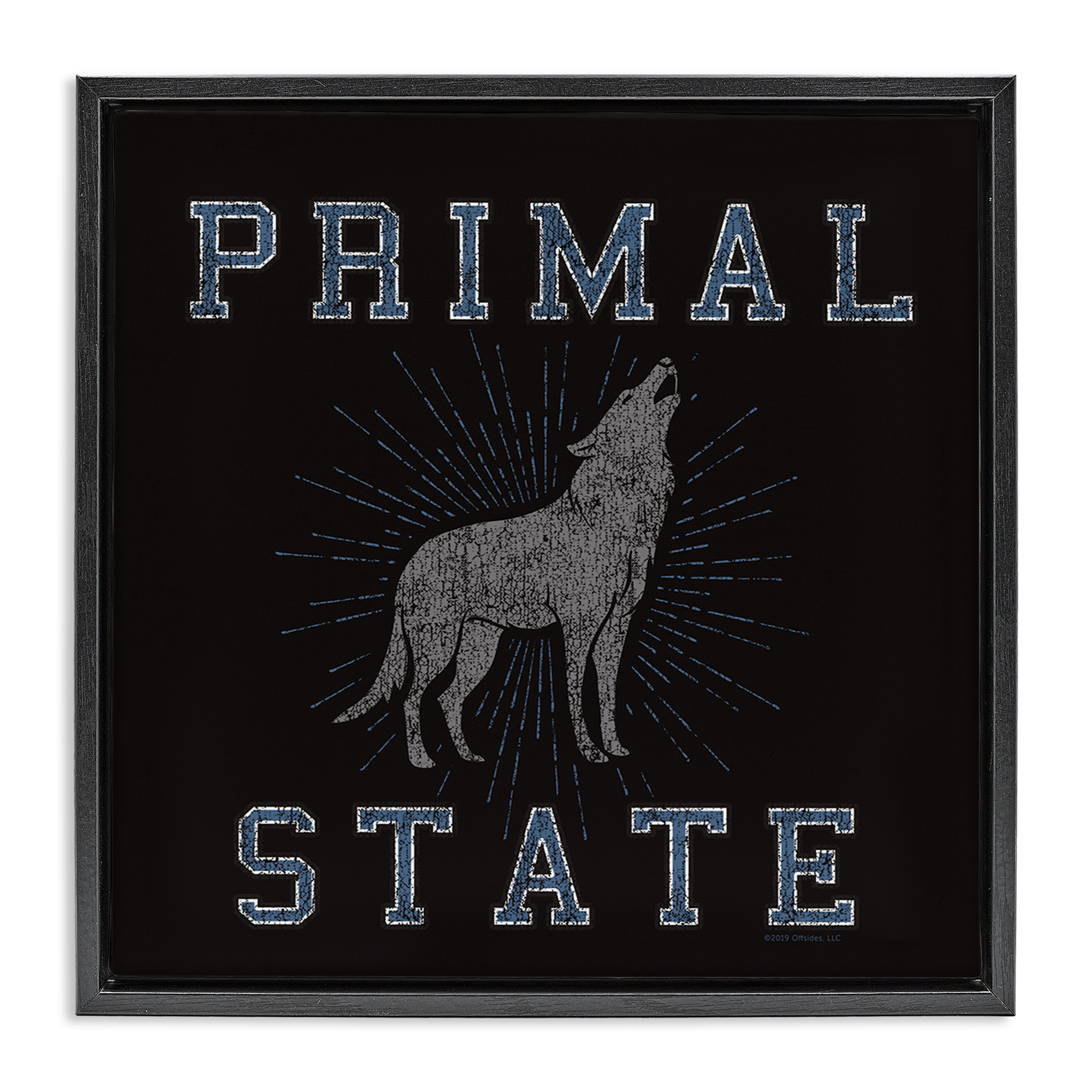 Stupell Industries Primal Wolf State Animals Painting Black Floater Framed Canvas Art Print Wall Art, 18 x 18