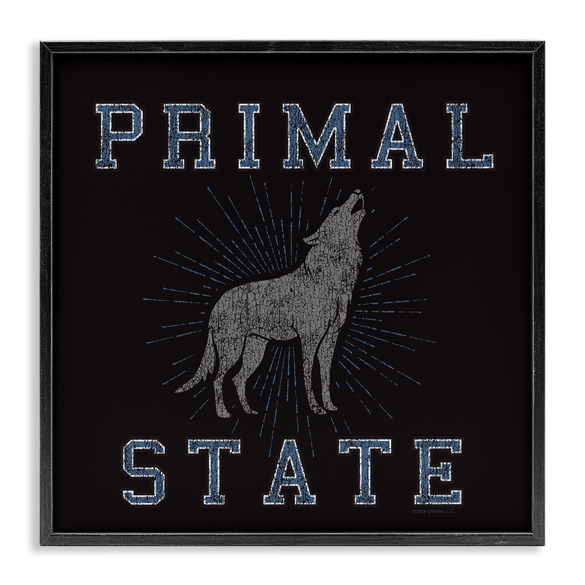 Stupell Industries Primal Wolf State Animals Painting Black Framed Art Print Wall Art, 12 x 12