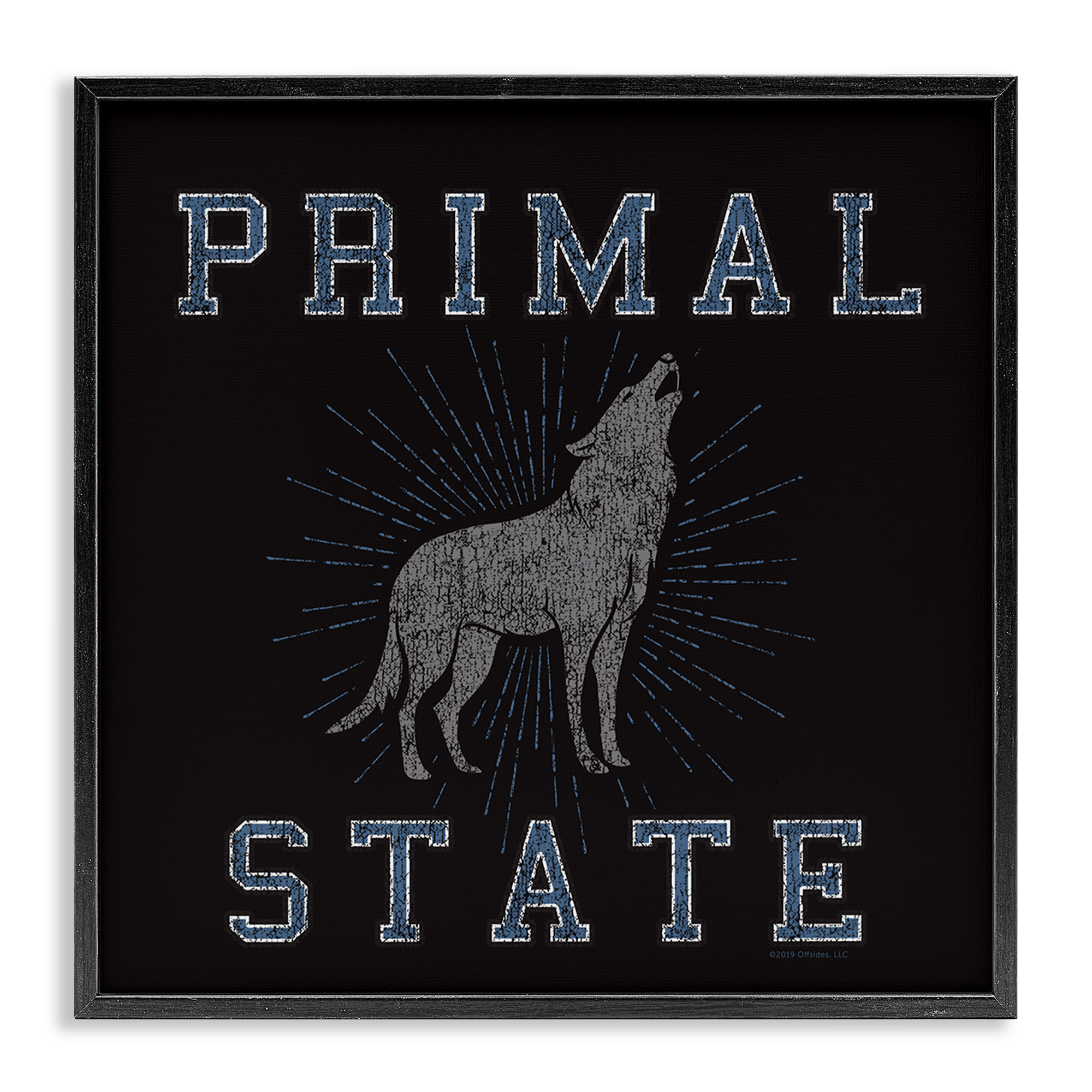 Stupell Industries Primal Wolf State Animals Painting Black Framed Art Print Wall Art, 17 x 17