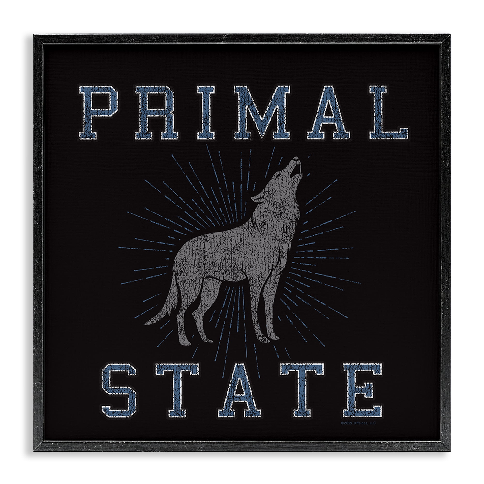 Stupell Industries Primal Wolf State Animals Painting Black Framed Art Print Wall Art, 24 x 24