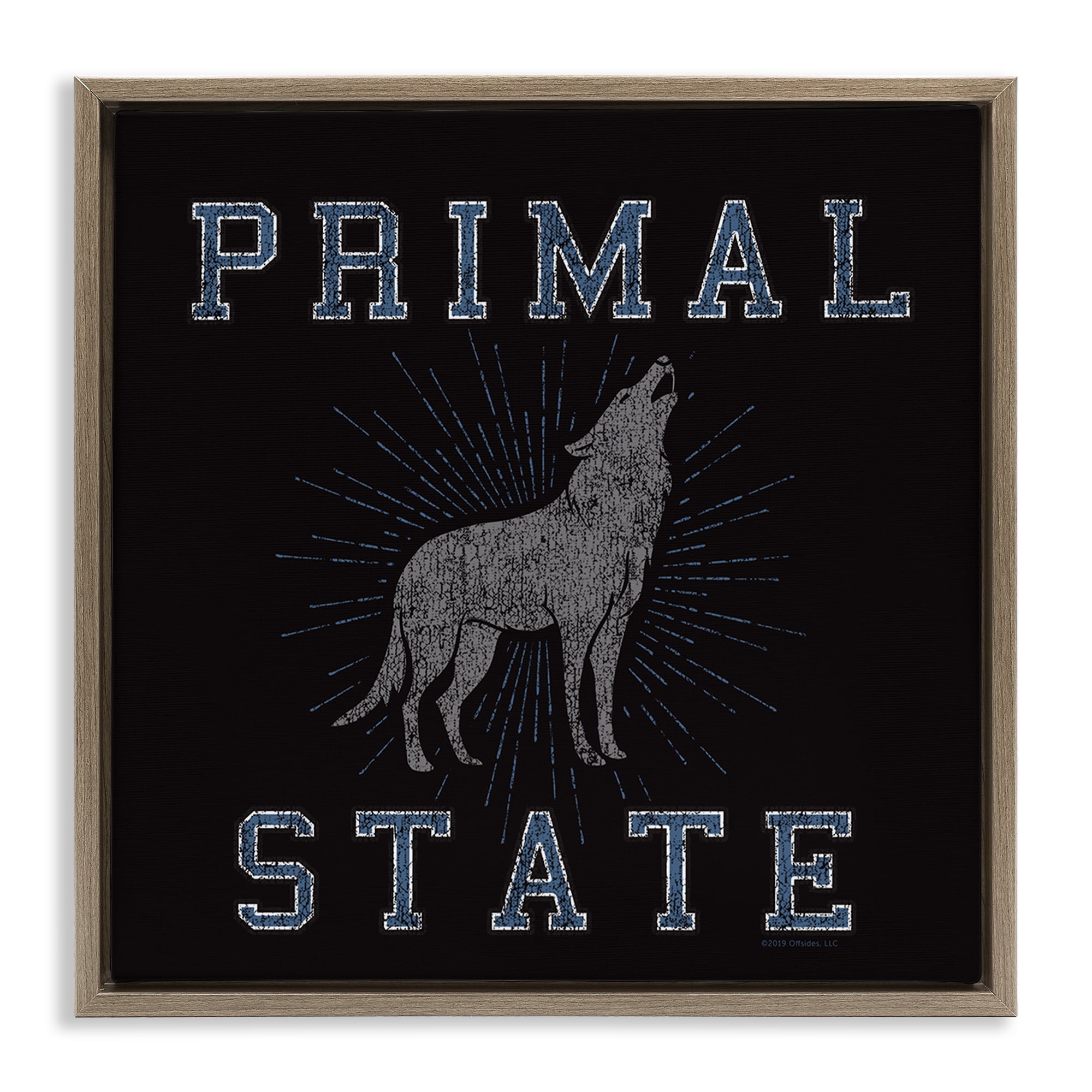 Stupell Industries Primal Wolf State Animals Painting Brown Floater Framed Canvas Art Print Wall Art, 18 x 18