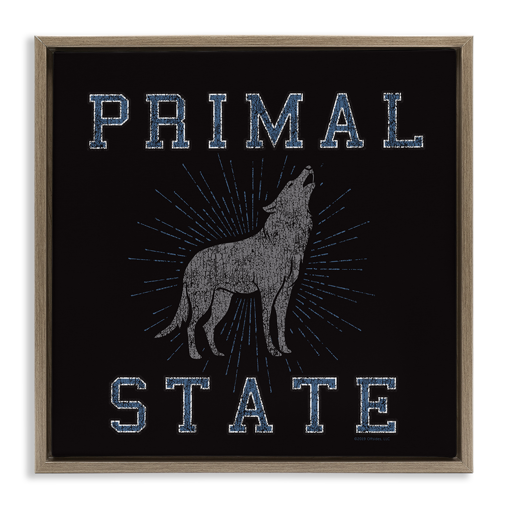 Stupell Industries Primal Wolf State Animals Painting Brown Floater Framed Canvas Art Print Wall Art, 25 x 25
