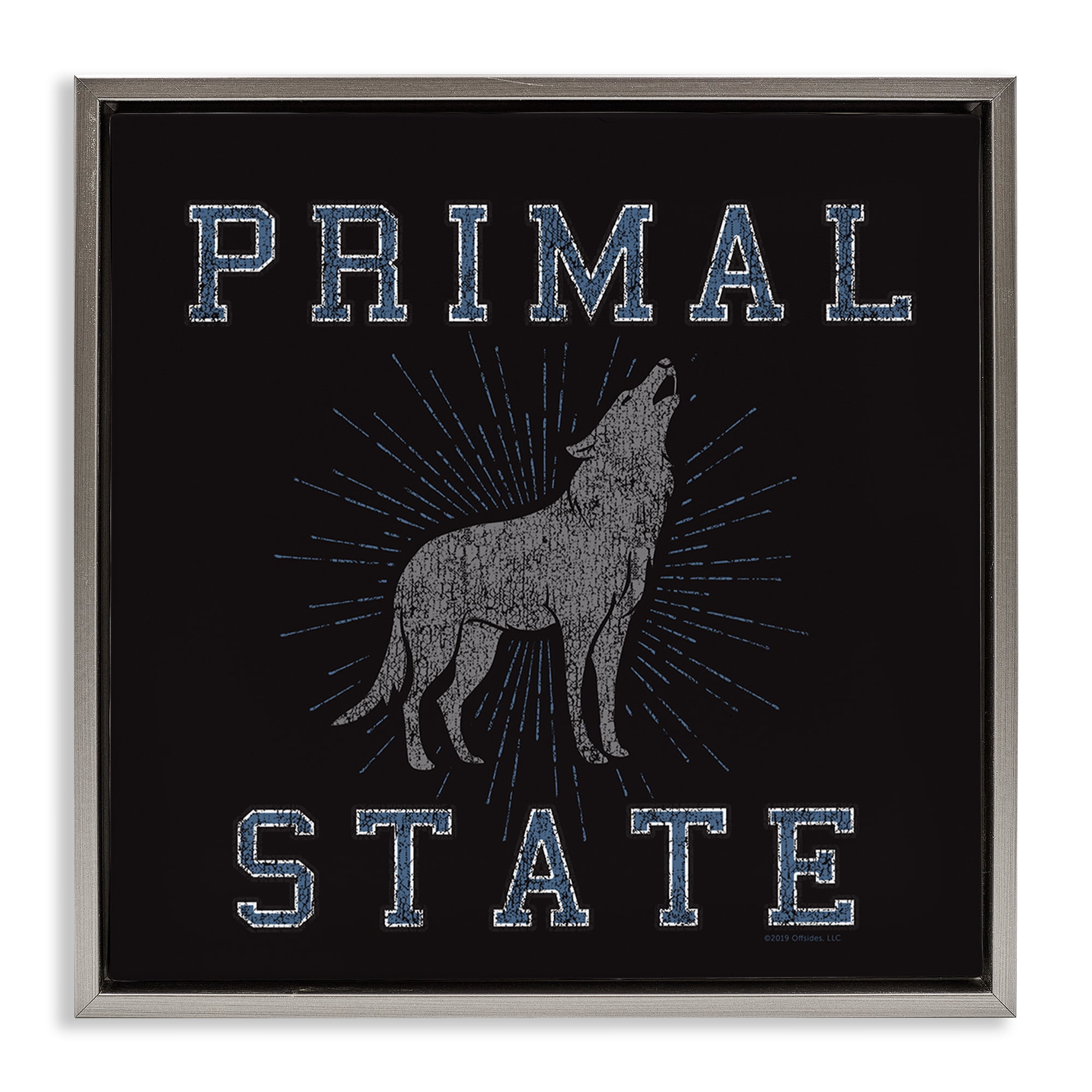 Stupell Industries Primal Wolf State Animals Painting Gray Floater Framed Canvas Art Print Wall Art, 25 x 25