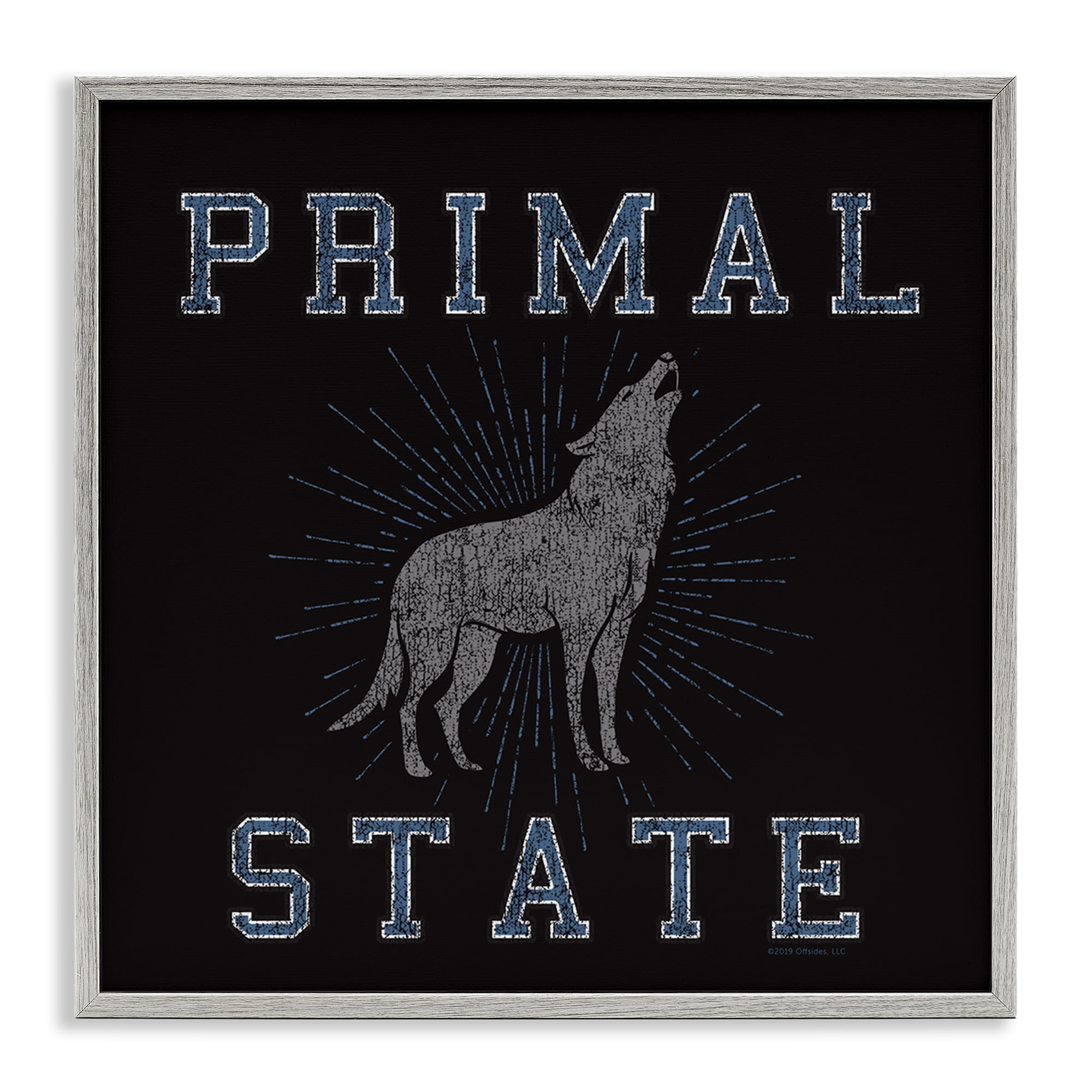 Stupell Industries Primal Wolf State Animals Painting Gray Framed Art Print Wall Art, 17 x 17