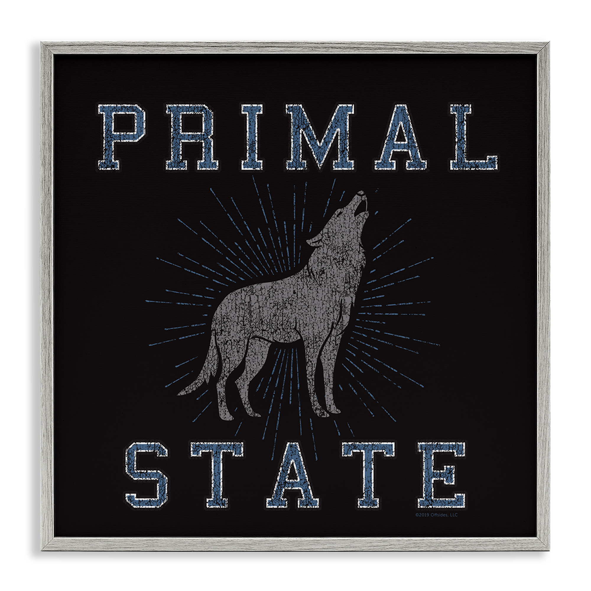 Stupell Industries Primal Wolf State Animals Painting Gray Framed Art Print Wall Art, 24 x 24