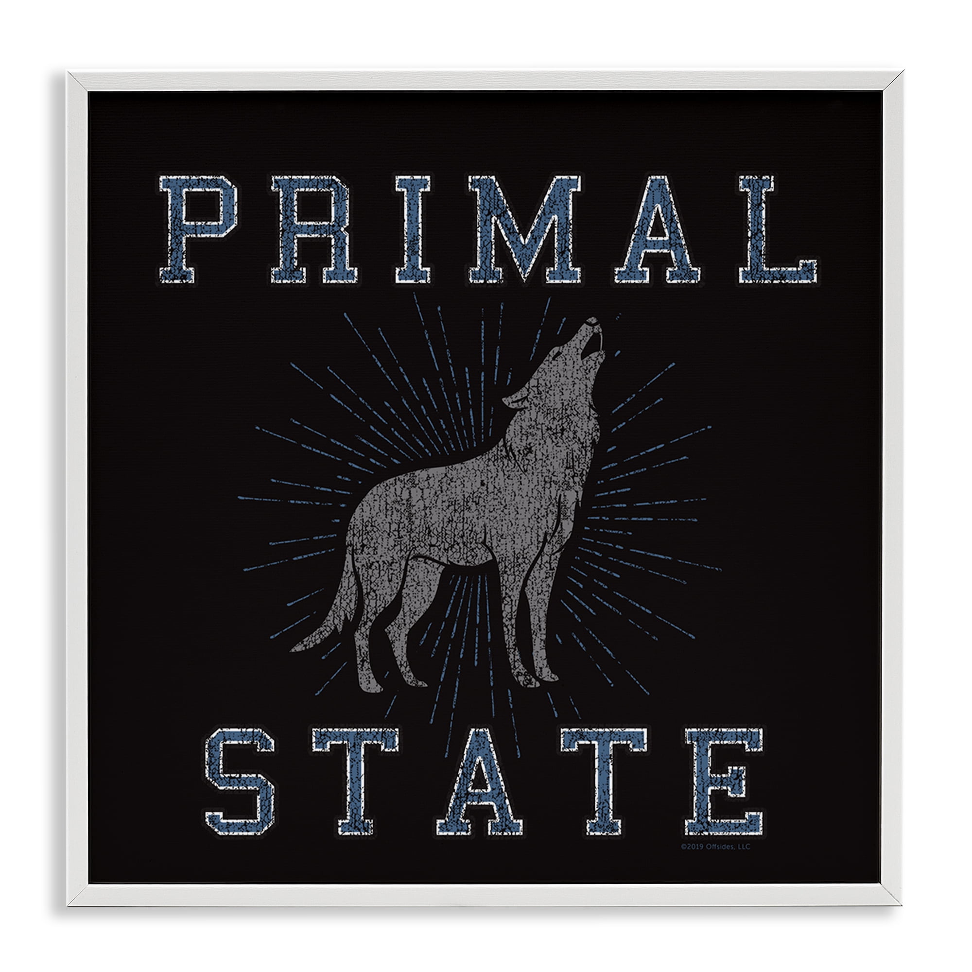 Stupell Industries Primal Wolf State Animals Painting White Framed Art Print Wall Art, 12 x 12