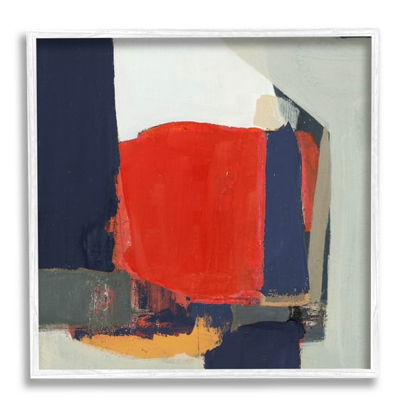 Stupell Industries Primary Blocked Geometric Shapes Painting White Framed Art Print Wall Art, Design by Terri Burris