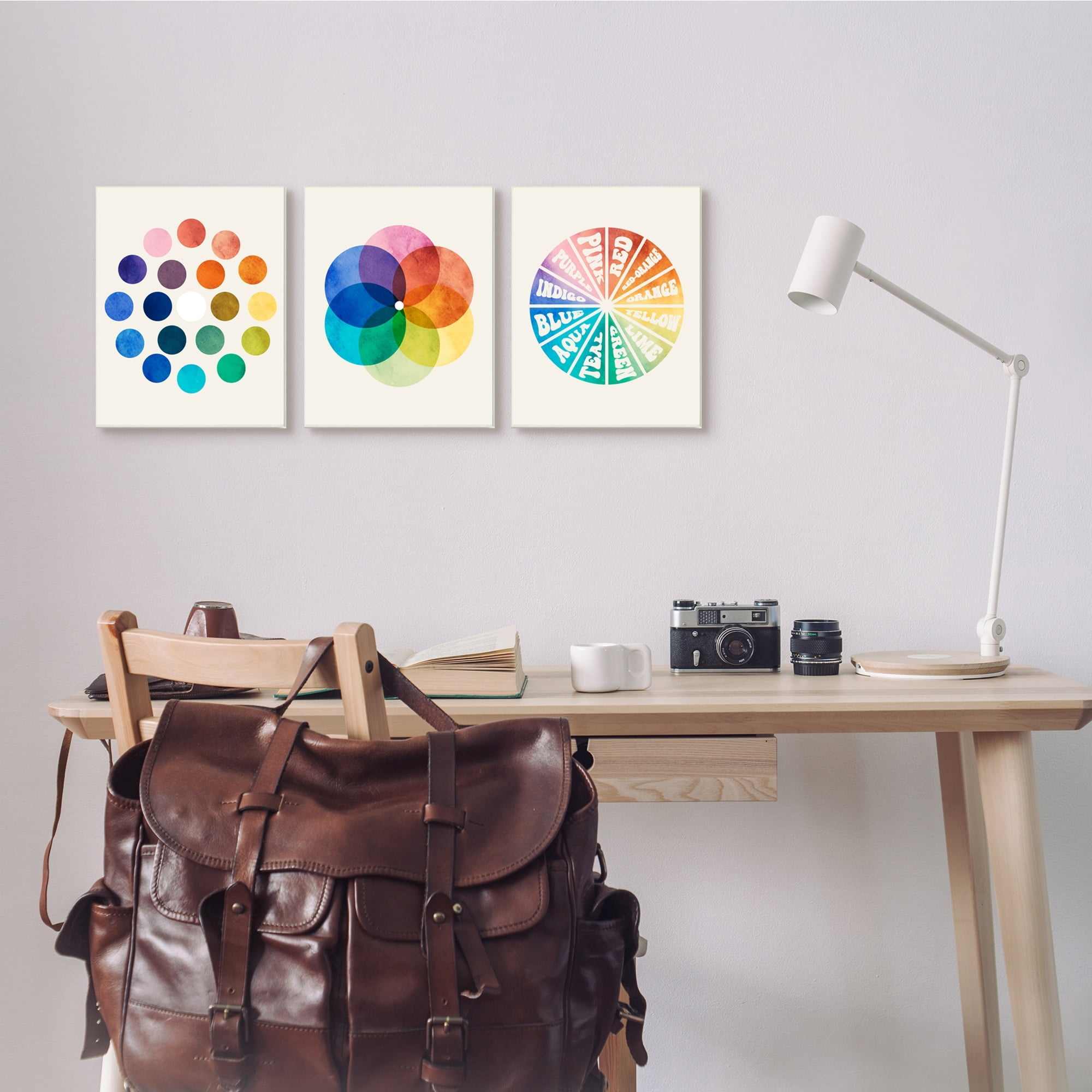 Stupell Industries Primary Color Tones Blended Hue Chart Wheel Diagram Graphic Art Unframed Art Print Wall Art Set of 3, 10x15, by Daphne Polselli