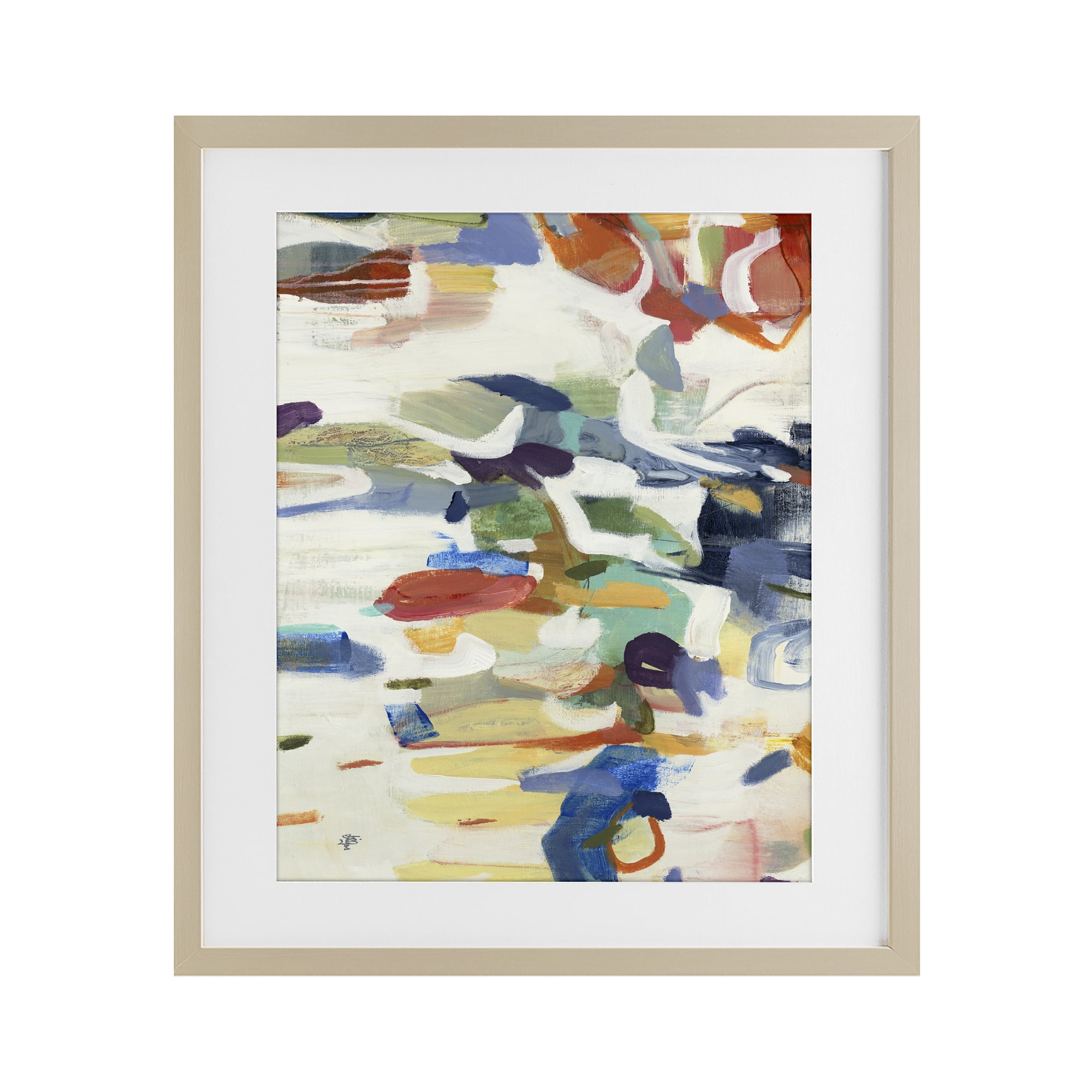 Stupell Industries Primary Hued Abstraction Birch Framed Print Under Glass, design by Lisa Ridgers